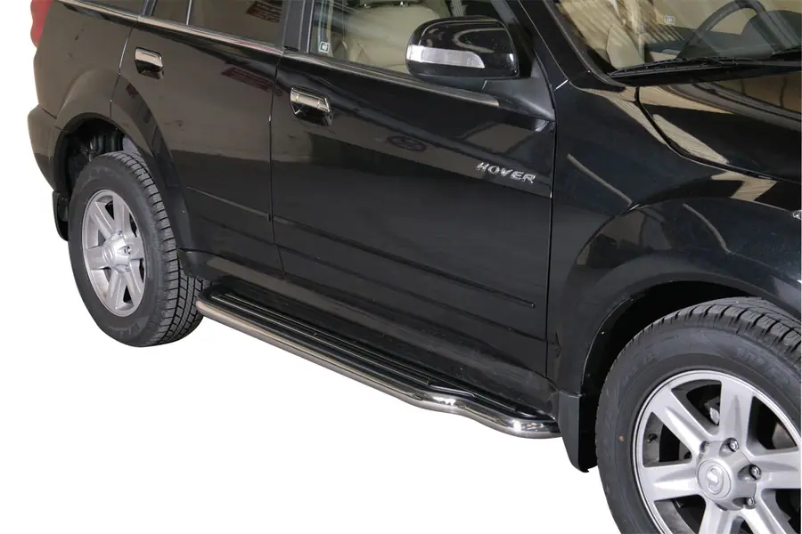 Long side steps ø50, mirror polished — Great Wall Hover 10 (2010–)