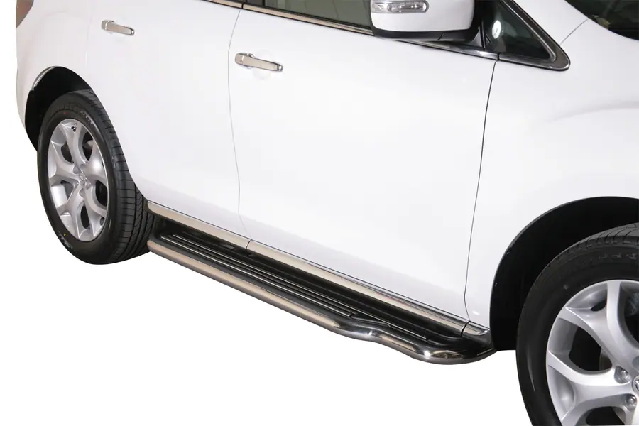 Long side steps ø50, mirror polished — Mazda CX-7 (2010–)