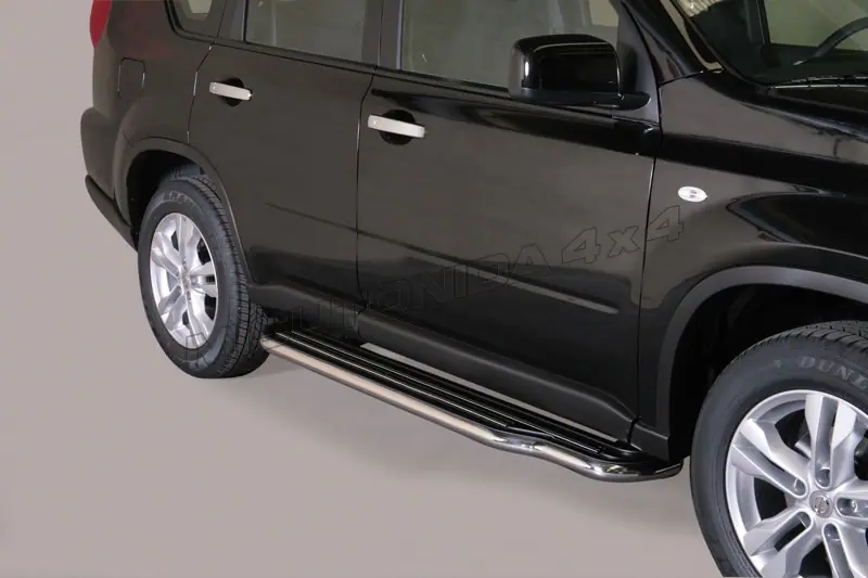 Long side steps ø50, mirror polished — Nissan X-Trail (2010–2014)