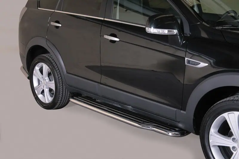 Пороги длинные ø50, полированная — Chevrolet Captiva (2011–)