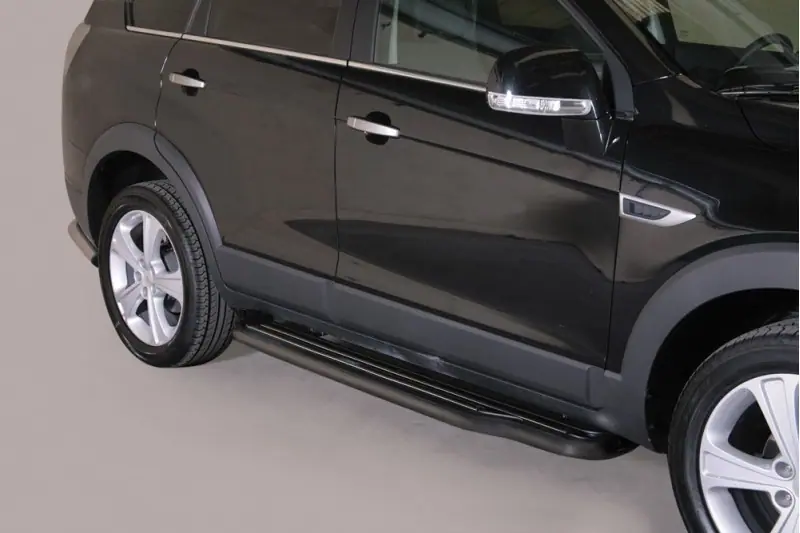 Пороги длинные ø50, чёрная — Chevrolet Captiva (2011–)