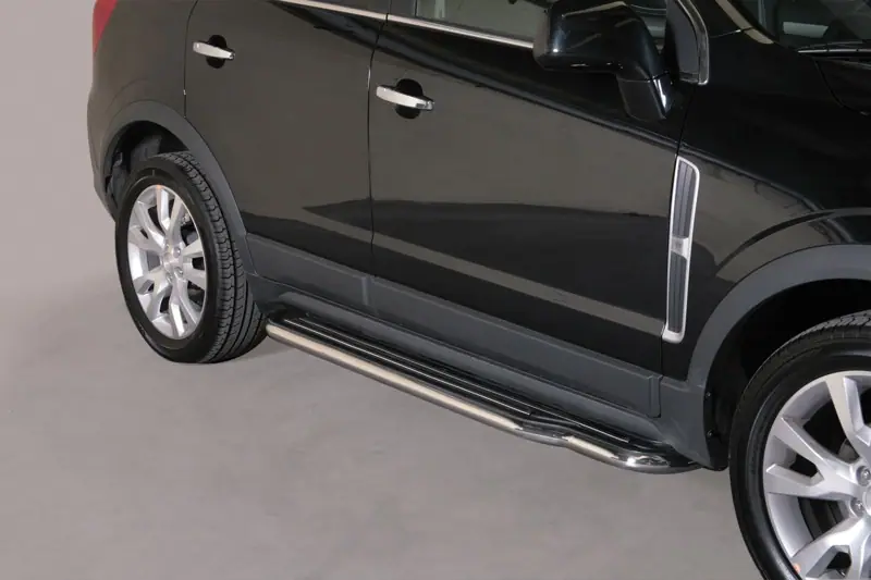Long side steps ø50, mirror polished — Opel Antara (2011–)