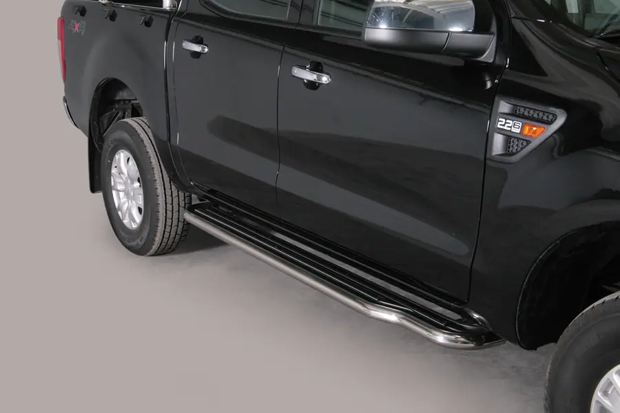 Extra-long side steps ø50, mirror polished — Ford Ranger (2012–2016)