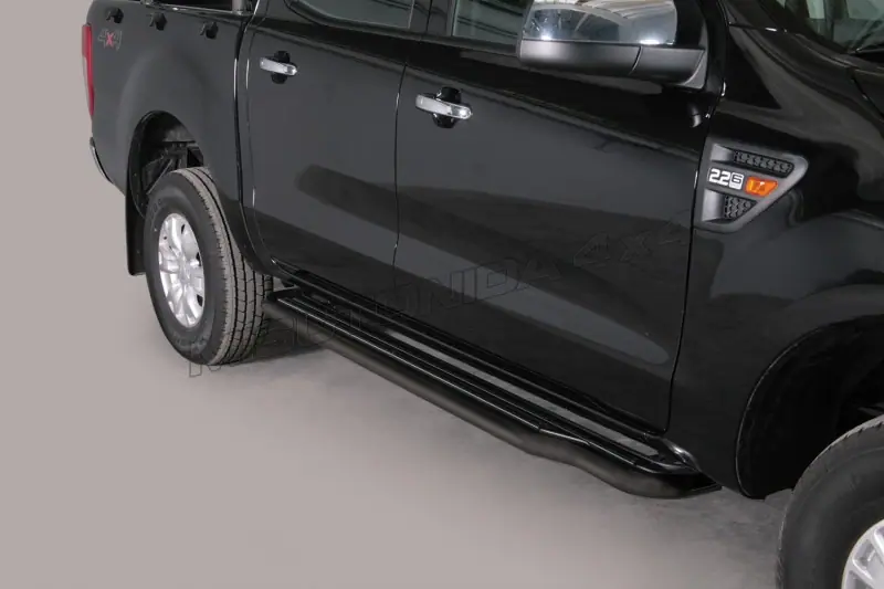 Extra-long side steps ø50, black — Ford Ranger (2012–2016)