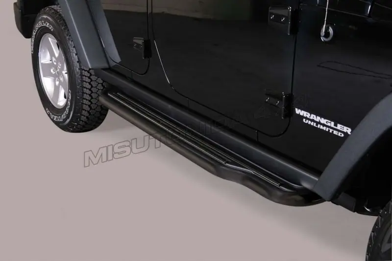 Long side steps ø50, black — Jeep Wrangler (2011–)