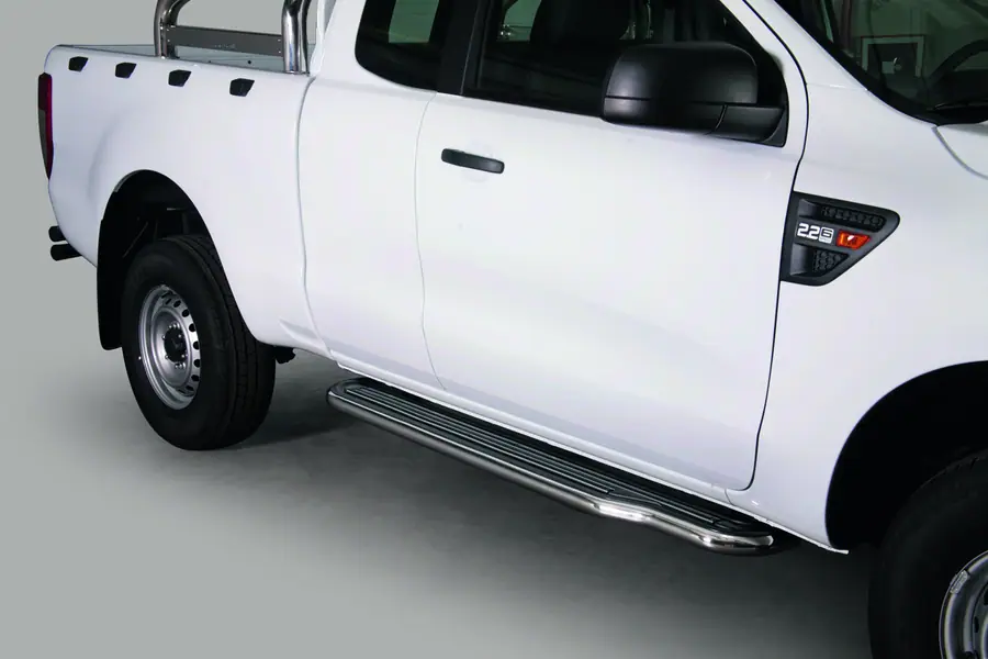 Long side steps ø50, mirror polished — Ford Ranger (2012–2016)