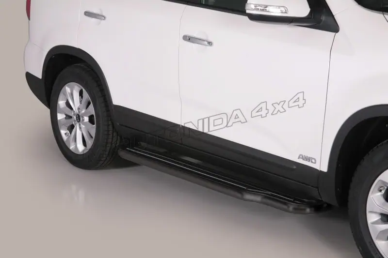 Long side steps ø50, black — Kia Sorento (2012–2014)