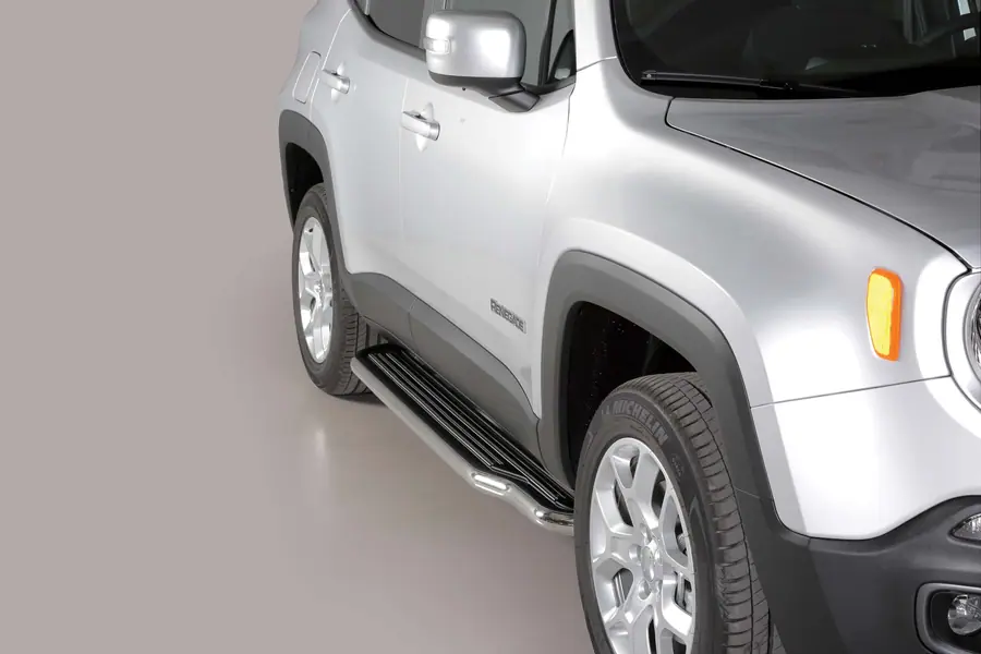 Long side steps ø50, mirror polished — Jeep Renegade (2014–2018)