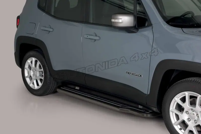 Long side steps ø50, black — Jeep Renegade (2014–2018)