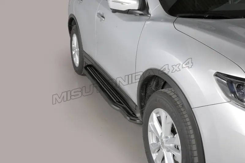 Long side steps ø50, black — Nissan X-Trail (2014–2017)