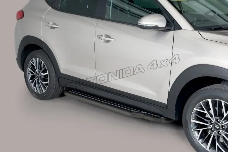 Long side steps ø50, black — Hyundai Tucson (2015–2017)