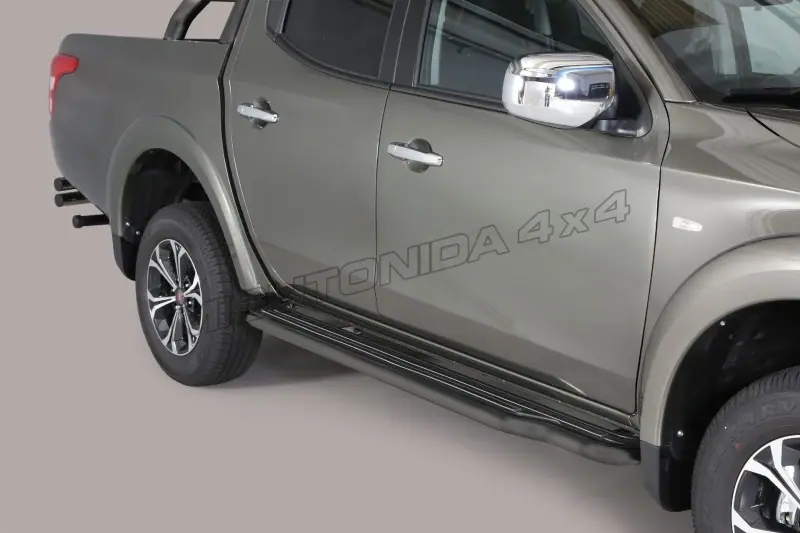 Extra-long side steps ø50, black — Fiat Fullback (2015–)