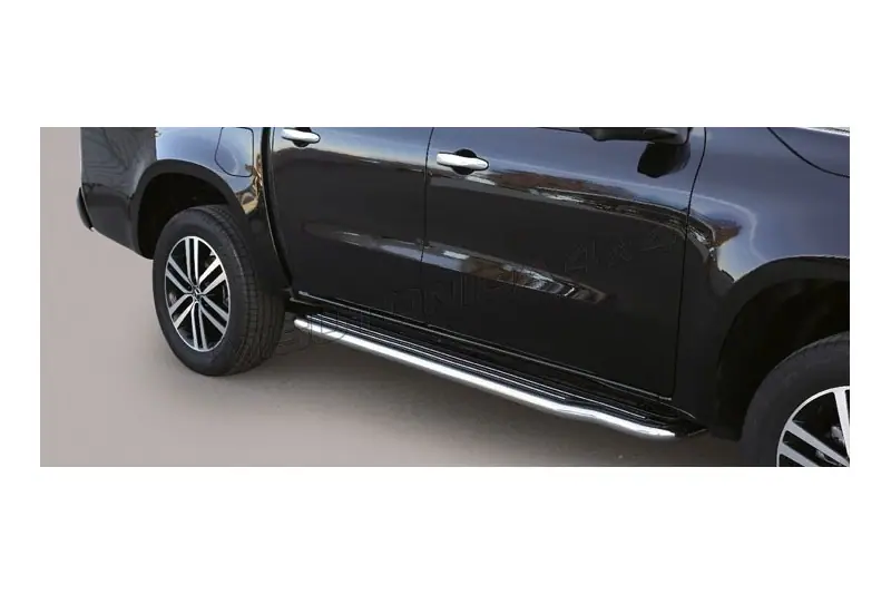 Long side steps ø50, mirror polished — Mercedes-Benz X-Class (2017–)