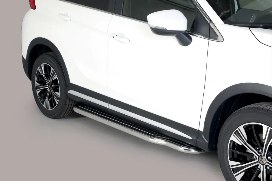 Пороги длинные ø50, полированная — Mitsubishi Eclipse Cross (2017–)