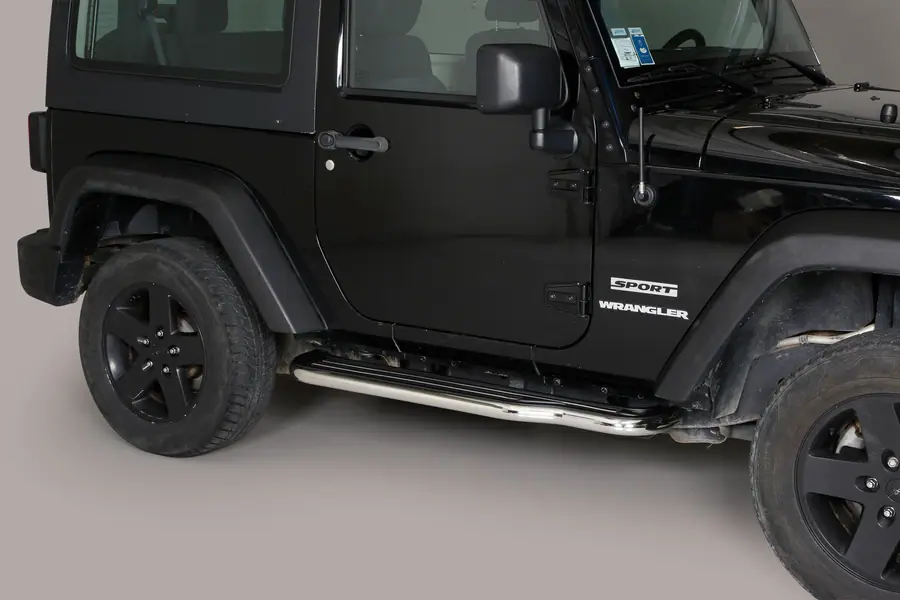 Long side steps ø50, mirror polished — Jeep Wrangler (2011–)