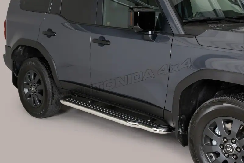 Long side steps ø50, mirror polished — Toyota Land Cruiser 250 (2024–)