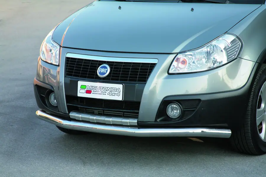 Передняя защита ø63, полированная — Fiat Sedici (2006–)
