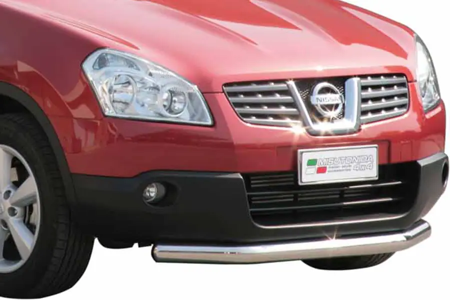 Front protection ø76, mirror polished — Nissan Qashqai (2007–2010)