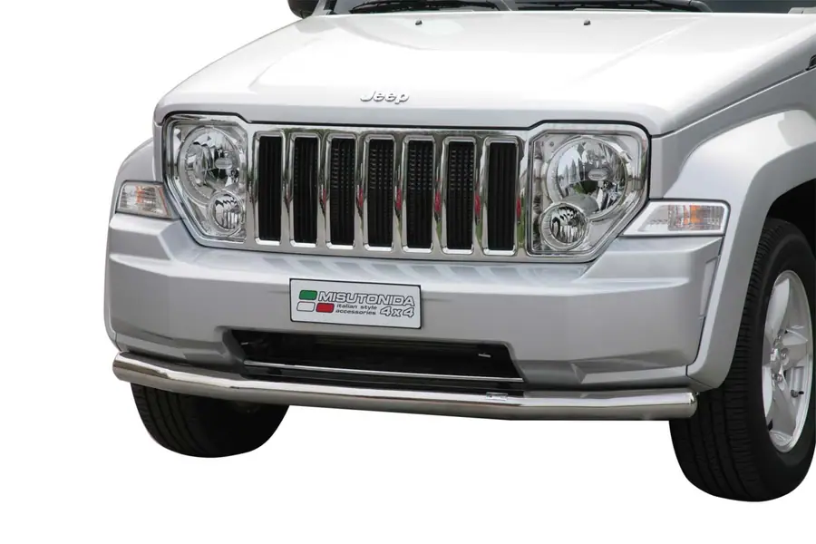 Front protection ø76, mirror polished — Jeep Cherokee (2008–2013)