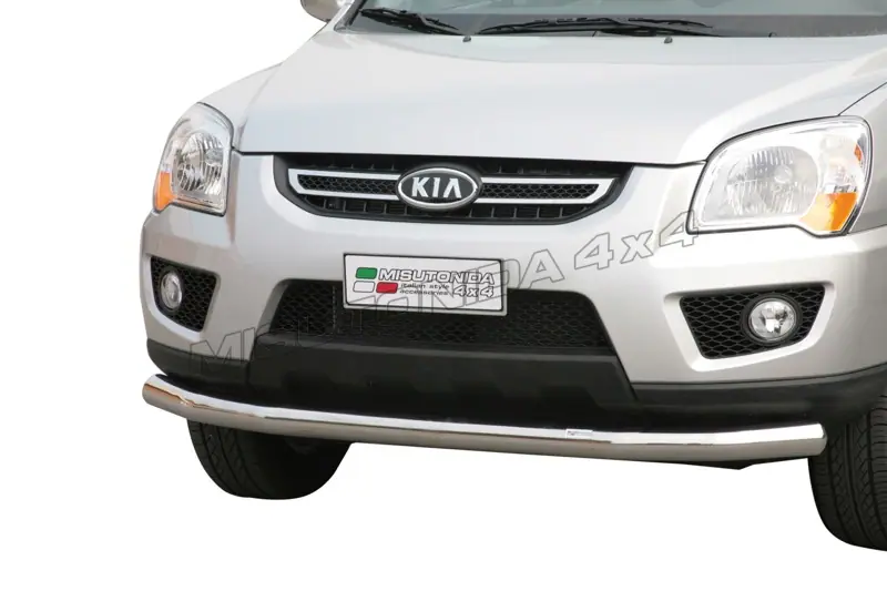 Front protection ø76, mirror polished — Kia Sportage (2008–2010)