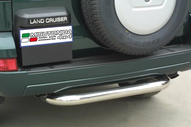 Central rear protection ø76, mirror polished — Toyota Land Cruiser 120 (2003–2009)