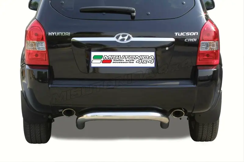 Центральная задняя защита ø76, полированная — Hyundai Tucson (2004–2014)