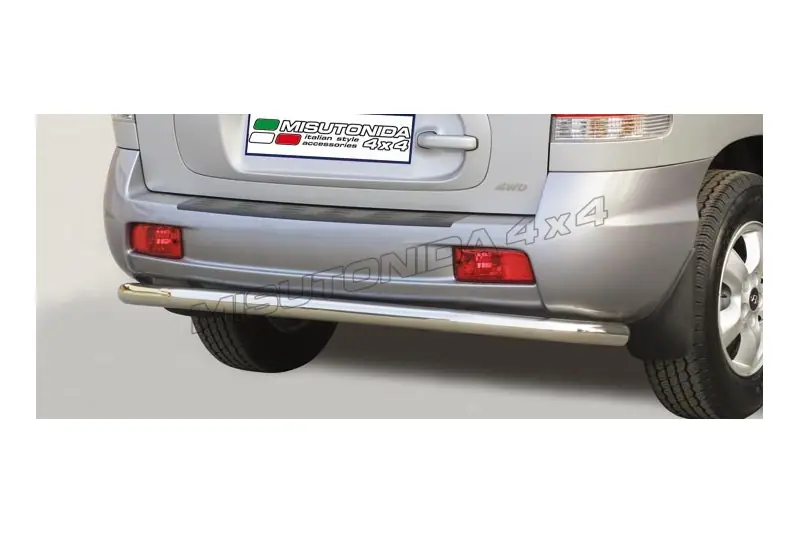 Задняя защита во всю ширину ø63, полированная — Hyundai Santa Fe (2005–2006)