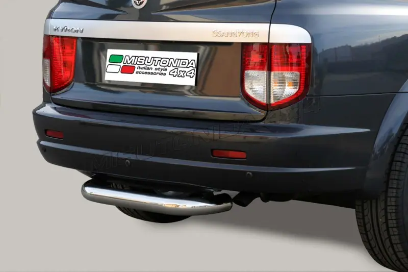 Central rear protection ø76, mirror polished — SsangYong Kyron (2006–2007)