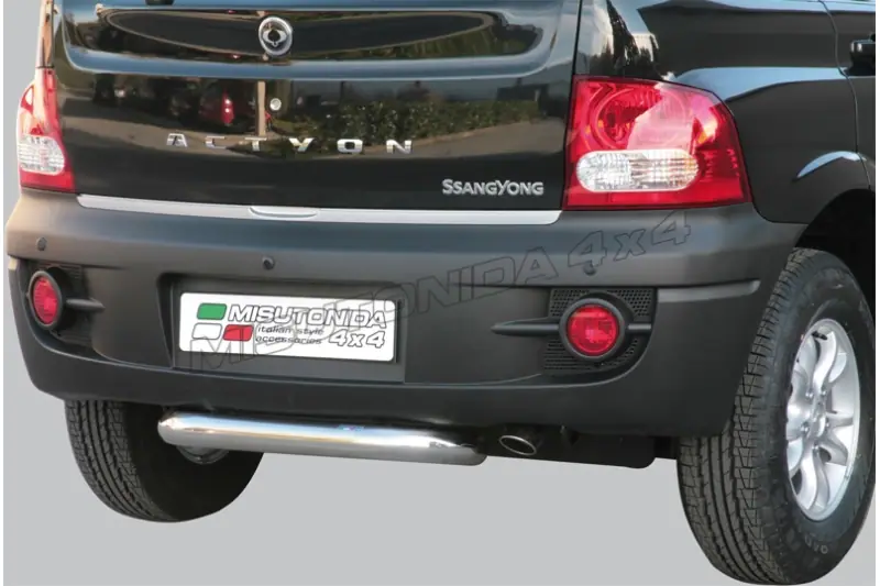 Центральная задняя защита ø76, полированная — SsangYong Actyon (2006–)