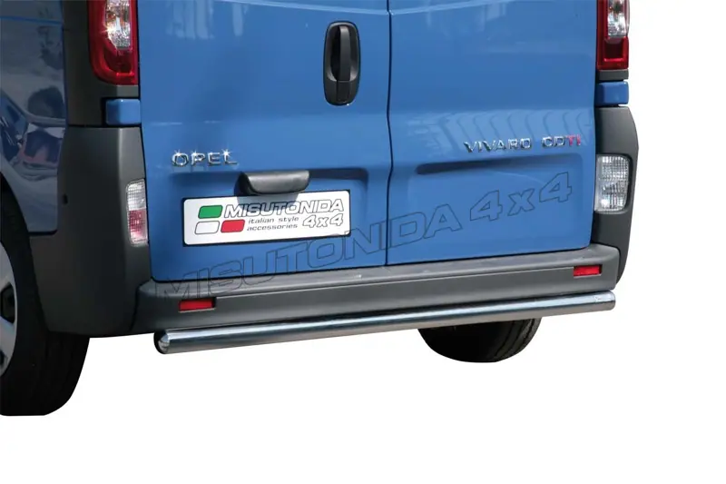 Full-width rear protection ø63, mirror polished — Opel Vivaro (2008–2013)