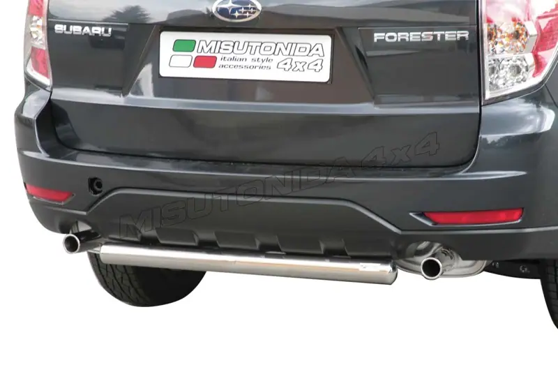 Central rear protection ø63, mirror polished — Subaru Forester (2008–2012)
