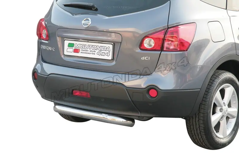 Central rear protection ø76, mirror polished — Nissan Qashqai +2 (2008–)