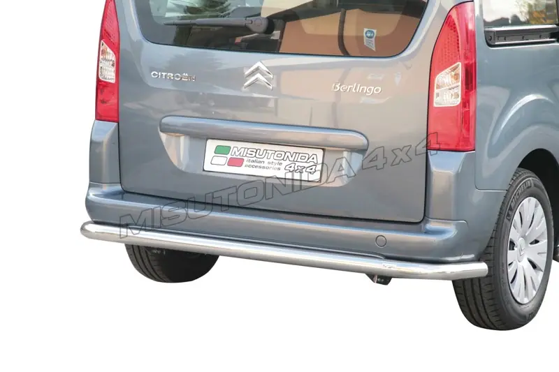 Full-width rear protection ø63, mirror polished — Citroën Berlingo Van (2008–2014)