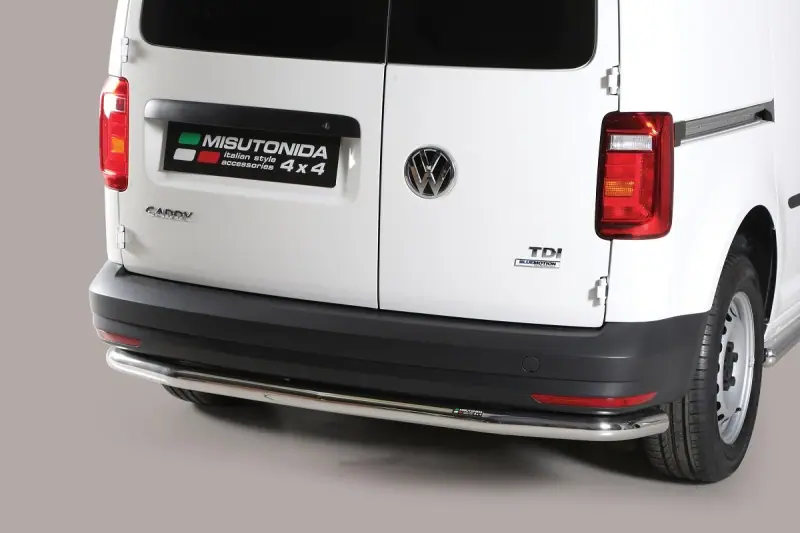 Full-width rear protection ø63, mirror polished — Volkswagen Caddy (2010–2015)