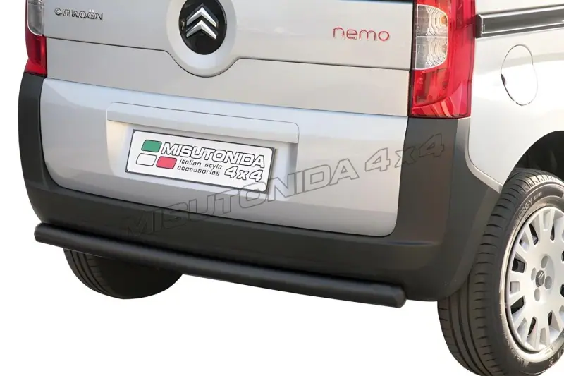 Задняя защита во всю ширину ø63, чёрная — Citroën Nemo (2007–)