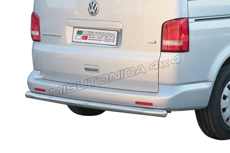 Full-width rear protection ø63, mirror polished — Volkswagen T5 (2003–2015)