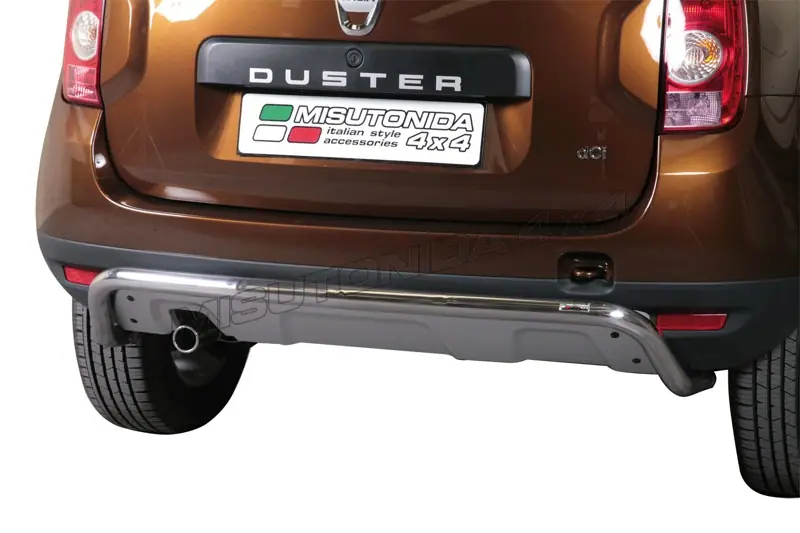 Central rear protection ø50, mirror polished — Dacia Duster (2010–2017)