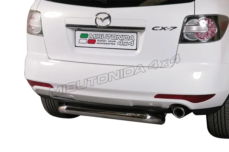 Central rear protection ø76, mirror polished — Mazda CX-7 (2010–)
