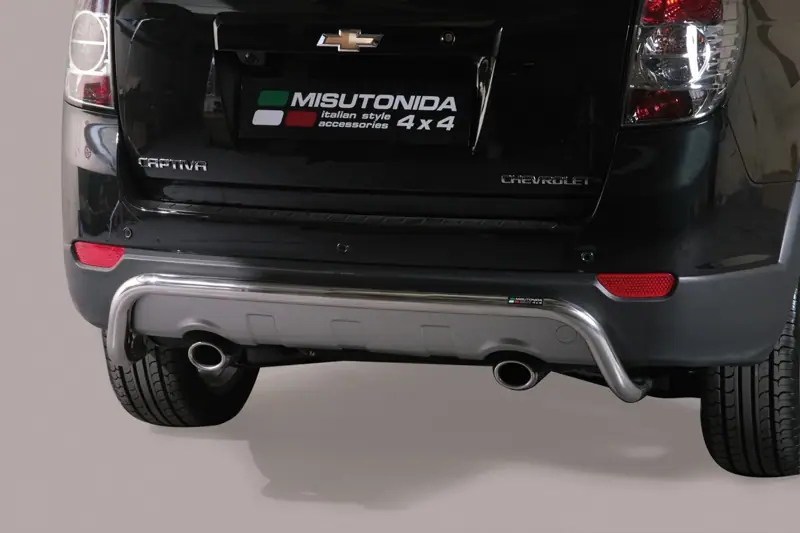 Full-width rear protection ø50, mirror polished — Chevrolet Captiva (2011–)