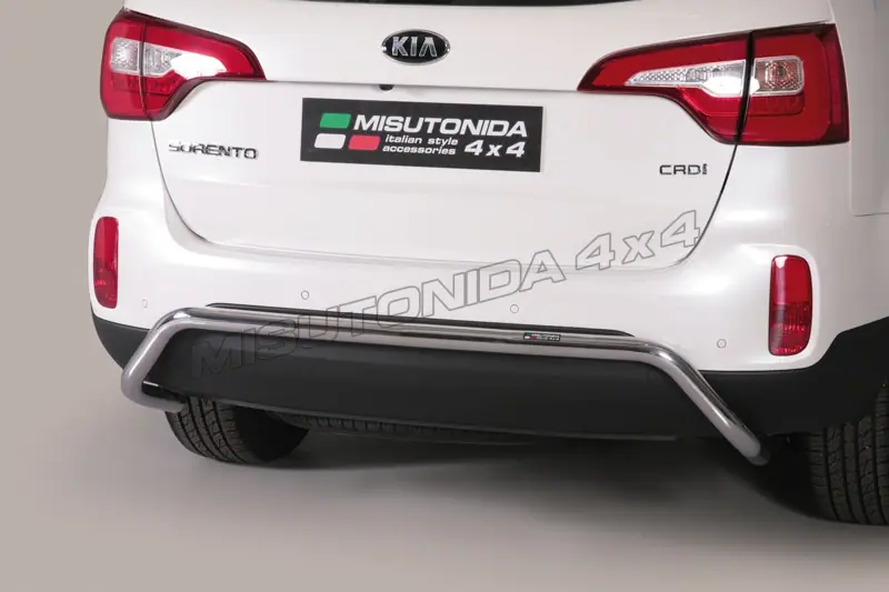 Central rear protection ø50, mirror polished — Kia Sorento (2012–2014)