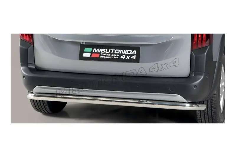 Full-width rear protection ø63, mirror polished — Peugeot Rifter (2018–)