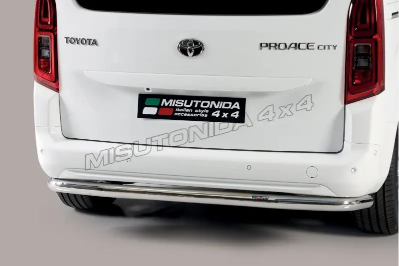 Full-width rear protection ø63, mirror polished — Toyota Proace City Van (2019–)