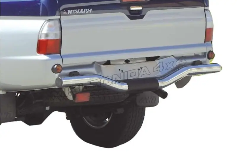 Rear protection ø76, mirror polished — Mitsubishi L200 (1997–2001)