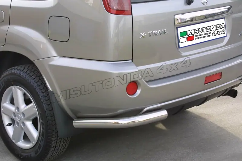 Angular rear protections ø63, mirror polished — Nissan X-Trail (2004–2007)