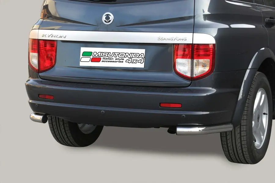 Angular rear protections ø63, mirror polished — SsangYong Kyron (2006–2007)