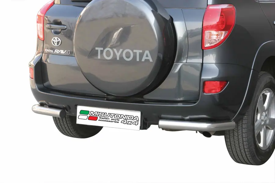 Angular rear protections ø63, mirror polished — Toyota RAV4 (2006–2010)