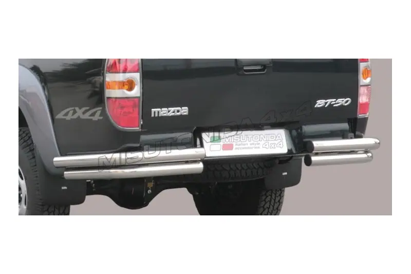 Angular rear protections ø63, mirror polished — Mazda BT-50 (2007–2009)