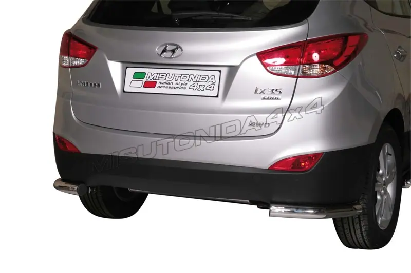 Угловая задняя защита ø63, полированная — Hyundai ix35 (2011–)