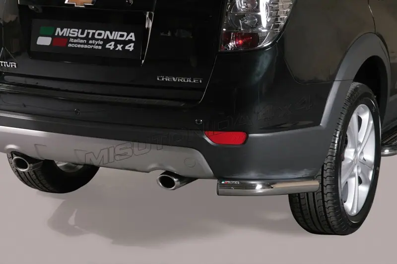 Angular rear protections ø63, mirror polished — Chevrolet Captiva (2011–)