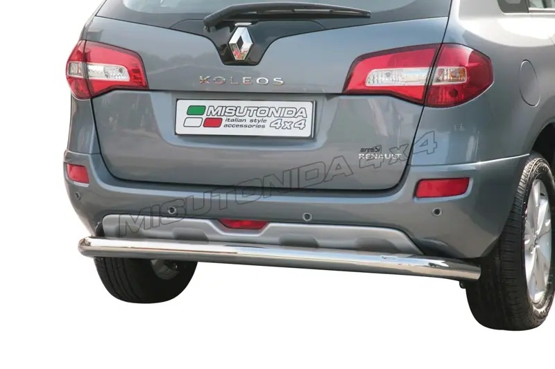 Full-width rear protection ø76, mirror polished — Renault Koleos (2008–2011)